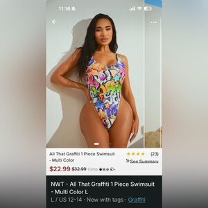 Fashion Nova Multicolor Graffiti Kids One Piece
